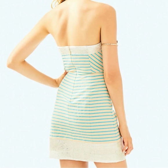 Lilly Pulitzer Remi Dress  Blue Horizon Bayview Stripe Includes Straps - Picture 3 of 6